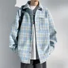 Mens Jackets Autumn Plaid Jacket Men Fashion Oversized Vintage Streetwear Hiphop Loose Bomber Coat Large Size M5XL 230810