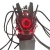 Pipe Dreadlocks Cyberpunk Mask USB Cosplay Shinobi Special Forces Samurai Triangle Project EL With LED Light DJ Party Supplies HKD230810