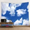 Tapestries Blue Sky White Clouds Tapestry Bright Sun Wall Hanging Natural Landscape Tapestries Sovrum vardagsrum sovsal vägg filt tyg r230810