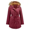 Женские траншеи Coats Зимние куртки для женщин 2023 Parkas Fleeme теплое длинное холодное пальто Хаки черно -серое зеленое красное красное