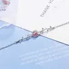 Charm Bracelets Sole Memory Natural Strawberry Crystal Fresh Sweet Twig Leaves Silver Color Female Resizable Bracelets SBR173