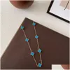 Pendant Necklaces Four Leaf Clover Necklace Designer Jewelry Bracelet Stud Earring Mother Of Pearl Green Flower Link Chain Womens Dr Dheui