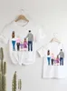 家族マッチ服ラブハッピータイムティーTシャツTシャツ家族マッチ衣装女性ママママ服女の子の子供キッド子供サマート服R230810