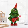 Dancing and Caning Tree Christmas Tree Kids Kids Cine Green Plush Music Creative Music Electric Plush Doll Decor Regali di Natale T230810