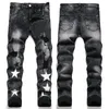 black jeans for mens designer pants women hombre letter star embroidery patchwork pantalones distressed ripped streetwear trousers