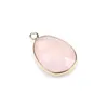 Pendant Necklaces Natural Stone Section Water Drop Rose Quartz Amethyst Healing Crystals Charms For Jewelry Making DIY