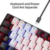 Mechaniczna klawiatura 63 Klawisze Niebieski Czerwony Przełącznik chłodzenie RGB klawiaturę wsteczną USB C PRZEWIDZA 60% Leyout Compact Ergonomic Gaming Keyboard