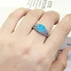 バンドリング2022 New Exquisite 925 Sterling Silver Paraiba Tourmaline Ring