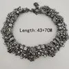 Kolczyki naszyjne Zestaw 2023 Modna pistolet Vintage Grey Crystal Rhinestone Duży kołnierz Big Choker dla kobiet