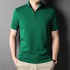 Polos pour hommes Polo en coton à manches courtes Style coréen Col à glissière Été Casual Vêtements respirants