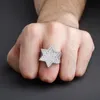 Projektant biżuterii luksusowe srebrne pierścionki męskie w stylu Hip Hop duże pierścionki zaręczynowe pierścionki zaręczynowe