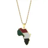 Anhänger Halsketten Afrikanische Original Sudan Map Schmuck Edelstahl Stahl