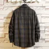 Brand Casual Jacket Men Plaid Flannel Shirt Long Sleeves Vintage Business Jacket Single-breasted 2023 New Autumn Plus Size M-5XL