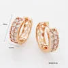 Dingle örhängen 585 Rose Gold Cute Big Micro Wax Inlay White Natural Zircon Circle Women Lovely Fashion Jewelry