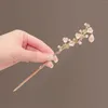 Hair Clips Camellia Chinese Stick Chopsticks Antique Making Accessories With Pearl Classic Girls Hanfu Bun Jewelry Tiaras