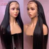 Ludzkie peruki włosy 13x4 przezroczystą koronkową prostą perukę wstępnie rozwiązywane bielone węzły Arabella Remy 100% ludzkie włosy koronkowe przedni perukę