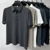 Herr t-skjortor mesh ihålig kortärmad polo skjorta sommaris silkes andningsbar t-shirt toppar mode casual plus size