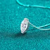 Подвески Quke Real Moissanite Horse Eye Pendate Collecle D Color Vvs1 Diamond Pure S925 Серебряное серебро.