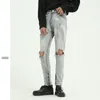 남자 청바지 Ifitnaeu Korean Streetwear Y2k 스타일 찢어진 여름 바지 남자 힙합 슬림하라 주쿠 의류