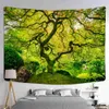 Tapisses Green Bamboo Forest Natural Landscape Printing Group Tapestry Home Living Room Bedroom Wall Decoration Fond