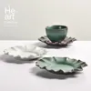 TEA TRAYS Creative Japanese Evertware Manual Vintage Coasters Dehua Ceramic Isolation Mat Saucer Set Siteel