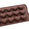 Formy do pieczenia 15 wnęki mini miłość serce czekoladowa silikonowe futory flory diamentowe gumowate pleśń dekoracja ciasta 230809