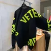 Herrtröjor Överdimensionerade Vetements Stick Print Letter Knitwear Men Women 1 Pullover 230809