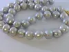 Chains 18''Beautiful Unique 11-12mm SOUTH SEA Gray Frost Pearl Necklace 14K Gold Fine Jewelry Gifts