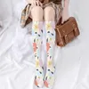 Vrouwen Sokken 3D Bloemen vrouwen Kalf Harajuku Mode Met Print Fluwelen Medium Buis Kawaii Lolita Leuke Zoete Sexy Kousen