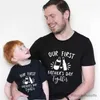 Tenues assorties pour la famille Notre première fête des pères ensemble Tenues assorties pour la famille Look coton et fille fils T-shirts vêtements bébé