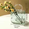 Clear Glass Bag Vase Creative Fish Tank Decor Bubble Flower Handväska Väska Vas Desktop Centerpiece Home Decor Wedding Tulip Basket HKD230810