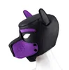 Pink Pig Mask Sexy Cosplay Role Play Pig Full Head Mask Soft PU Leather Puppy Hood stage performance props HKD230810