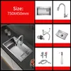 304 Stainless Steel Large Single-slot Kitchen Sink Dish Vegetable Wash Basin Bowl Udermount Topmount Drain Accessories Set
