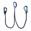 Rock Protection 22kn Braided Prusik Cord Loop Sewn Eye to V shaped fall protection Safety Lanyard with 30 KN Climbing Carabiner HKD230811