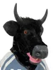 Halloween Mask Realistic Mouth Mover Cow - Creepy Moving Bull Fursuit Animal Head Rubber Latex Masque -Up Costume Party Cosplay HKD230810
