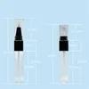 4,5 ml tom runda mini twist penna, transparent+svart läppglansrör/flaska, engångsplastplattan med kiselspets JL1865