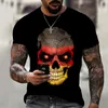 Men's T Shirts 3D T-shirt Fashion Skull Hip Hop O-Neck Short Sleeve Abstract Harajuku Shirt Oversized Streetwear Causal Clothing