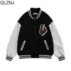 Mens Jackets Vintage Letter Embroid Varsity Men Stitching Sleeve College Coats Women Street Trend Allmatch Baseball Uniform 230810