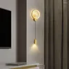 Vägglampa mässing intern sconce belysning koppar kreativ design leddekor modernt hem levande sovrum interiör