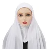 Sjaals Moslim Vrouwen Chiffon Hijab Met Modal Cap Motorkap Instant Pinles Sjaal Hoofddoek Onder Caps Cover Headwrap