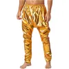 Pantalons pour hommes Shorts brillants métalliques pour hommes Mode Loose Short Clubwear Stage Performance Costume Music Festival Disco Theme Party Outfit