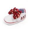 First Walkers CitgeeAutumn Infant Baby Girl Sneaker Bow Letters Leopard Print Flats Walking Shoes Casual Daily