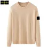 stone jacket island Brand men's round neck sweater warm men's knitted sweater women's long-sleeved sweater solid color casual temperament base coat stone-island jacket