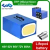 LIFEPO4 Batteri 48V 52V 60V 72V 50AH för 5000W 3000W 2000W 1000W Escoote Motorcykel Trike Go-kart Vattentät batteripaket