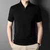 Polo da uomo Polo in cotone manica corta colletto con cerniera stile coreano abbigliamento estivo casual traspirante