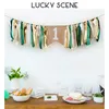 Banner Flags High Chair Banner Sateen Linen Baby Birthday Party Theme Flag Room Fabric Garland Cake Smash Po Decoration Green Gold S00279 230809