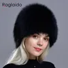 Beanie/Skull Caps Winter Fur Hats for women natural arctic fur warm thick knitted fashionable stylish girls outdoor snow skull beanie hat 230809