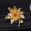 Pins Broches SUYU Gekleurde Zirconia Corsage Mode Temperament Pak Jas Pin Gesp Accessoires Vintage Bloem Broche 230809