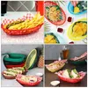 Dinnerware Sets Chips Basket Plastic Burger French Fries Serving Tray Boat-shaped Fast Plate Fruit Storage