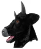 Halloween Mask Realistic Mouth Mover Cow - Creepy Moving Bull Fursuit Animal Head Rubber Latex Masque -Up Costume Party Cosplay HKD230810